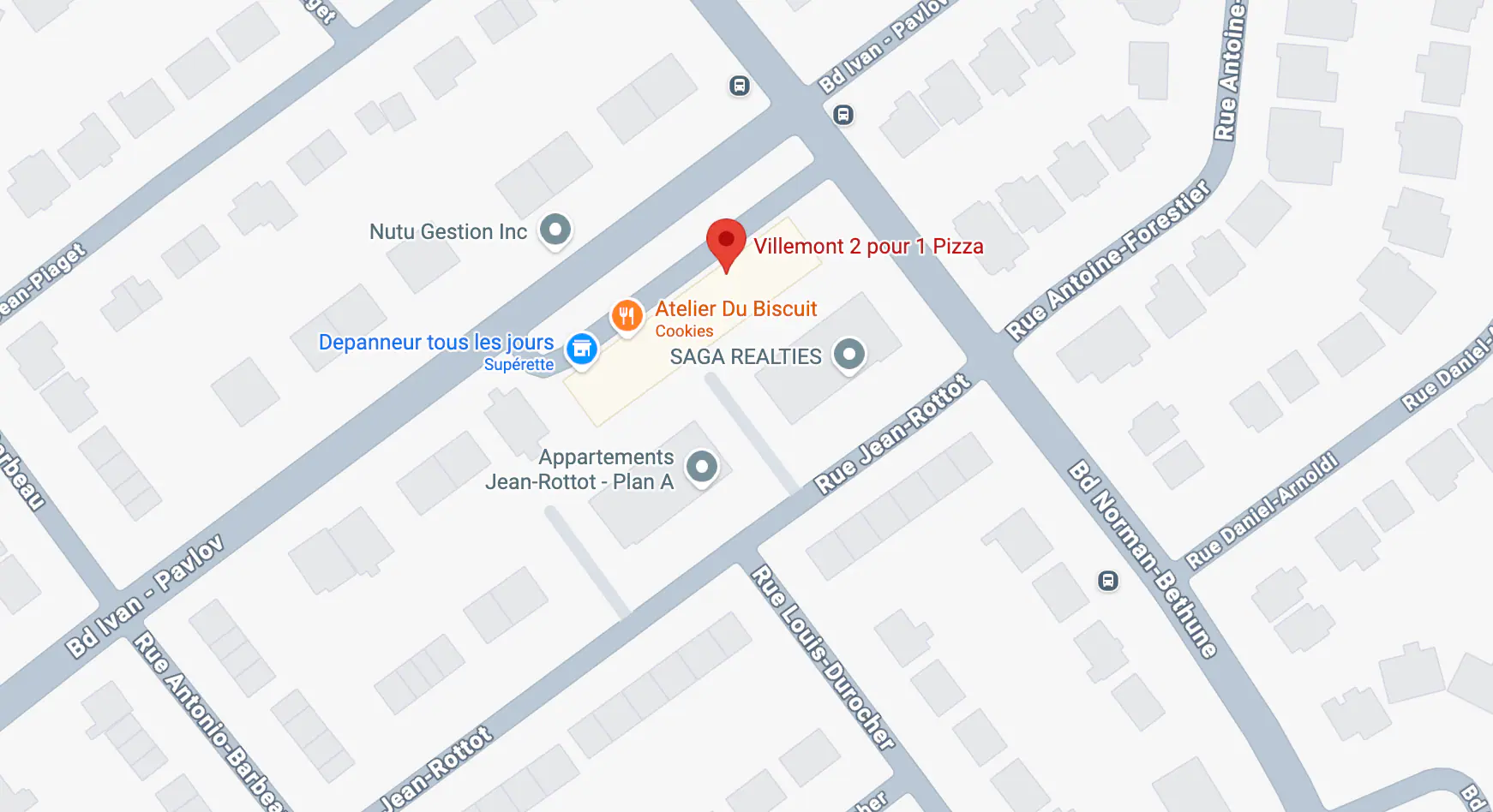 Carte : Villemont Pizza, 440 boul. Ivan-Pavlov, Laval